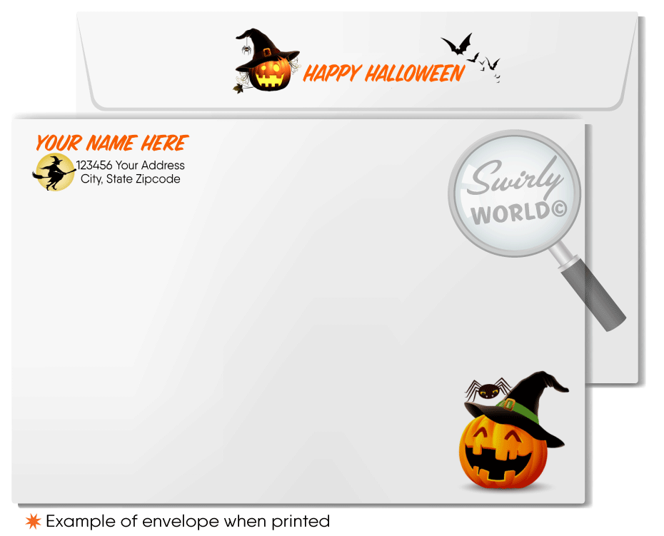 Cute Pumpkin House Home Client Happy Halloween Greeting Cards from your Realtor®