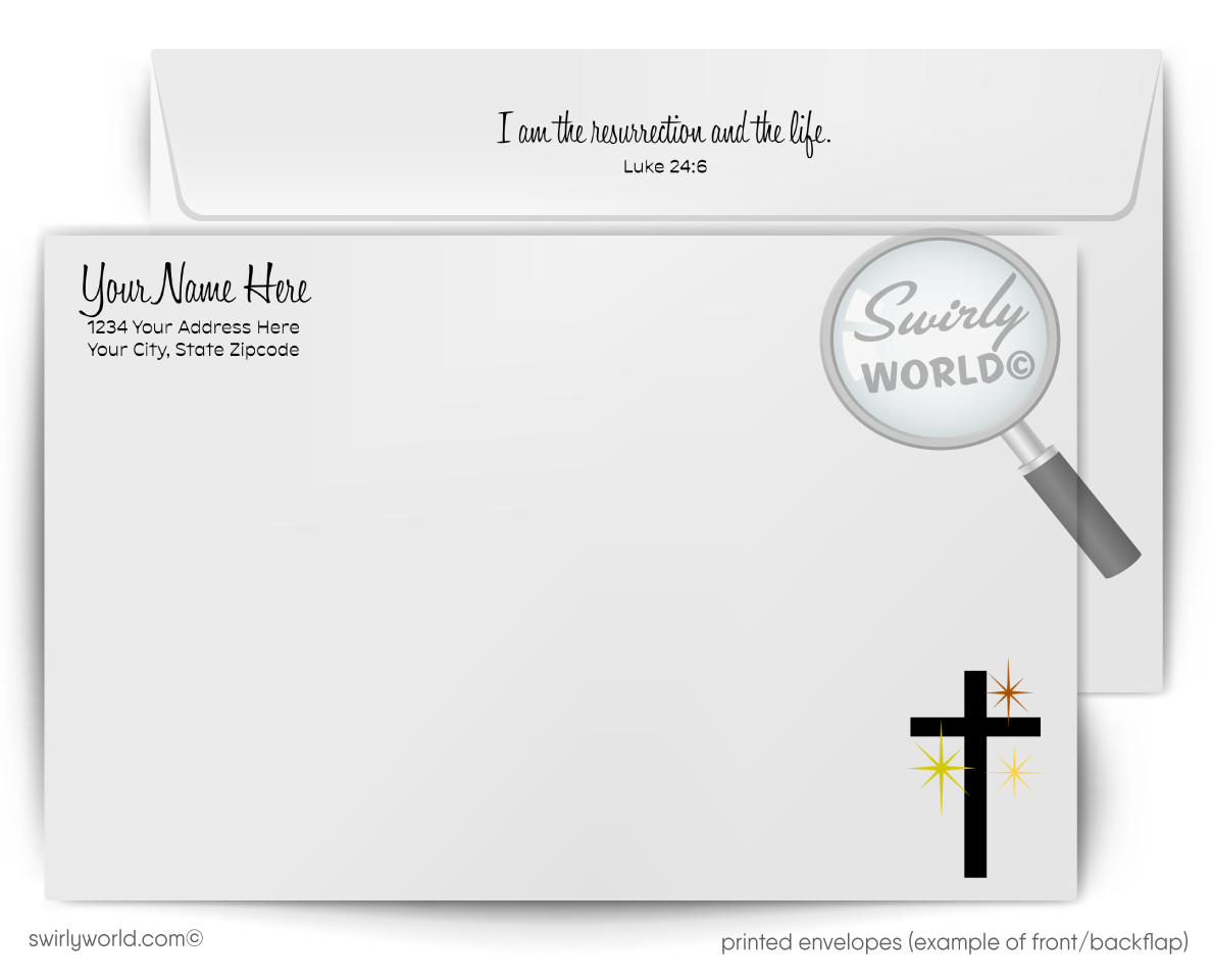 Religious Easter Card – Mid-Century Cross on Sunset with “He Is Risen” Message