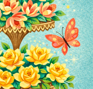 Vintage Happy Mother's Day Card – 1940s-50s Style Tiered Floral Illustration | Premium Print