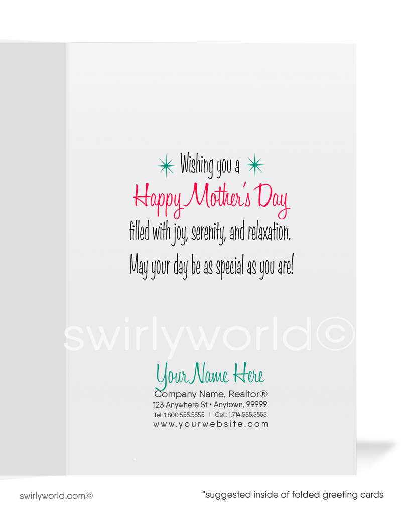 Vintage Happy Mother's Day Card | 1940s-50s Design | Premium Print | Ideal for Clients