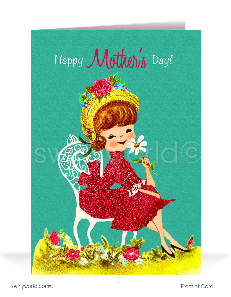 Vintage Happy Mother's Day Card | 1940s-50s Design | Premium Print | Ideal for Clients