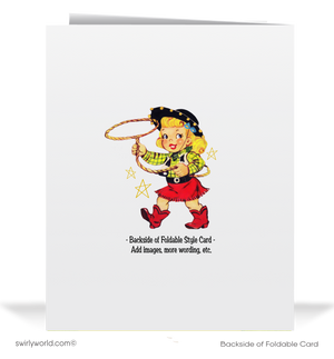 Vintage 1950s Kitschy Valentine Card – Retro Cowgirl Branding Heart, "You're Just My Brand!"