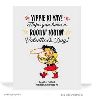 Vintage 1950s Kitschy Valentine Card – Retro Cowgirl Branding Heart, "You're Just My Brand!"