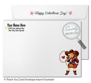 Vintage 1950s Kitschy Valentine Card – Retro Cowgirl Branding Heart, "You're Just My Brand!"