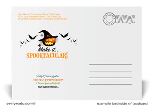 Digital Fall Autumn Neighborhood Realtor® "Happy Halloween" Postcards for Clients