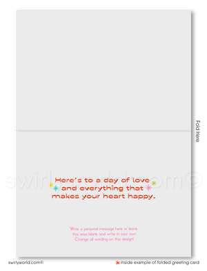 Retro 1960s MCM Mod Valentine’s Card - Mid-Century Modern Heart & Starburst Design