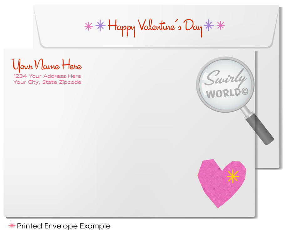Retro 1960s MCM Mod Valentine’s Card - Mid-Century Modern Heart & Starburst Design
