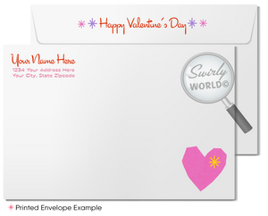 Retro 1960s MCM Mod Valentine’s Card - Mid-Century Modern Heart & Starburst Design