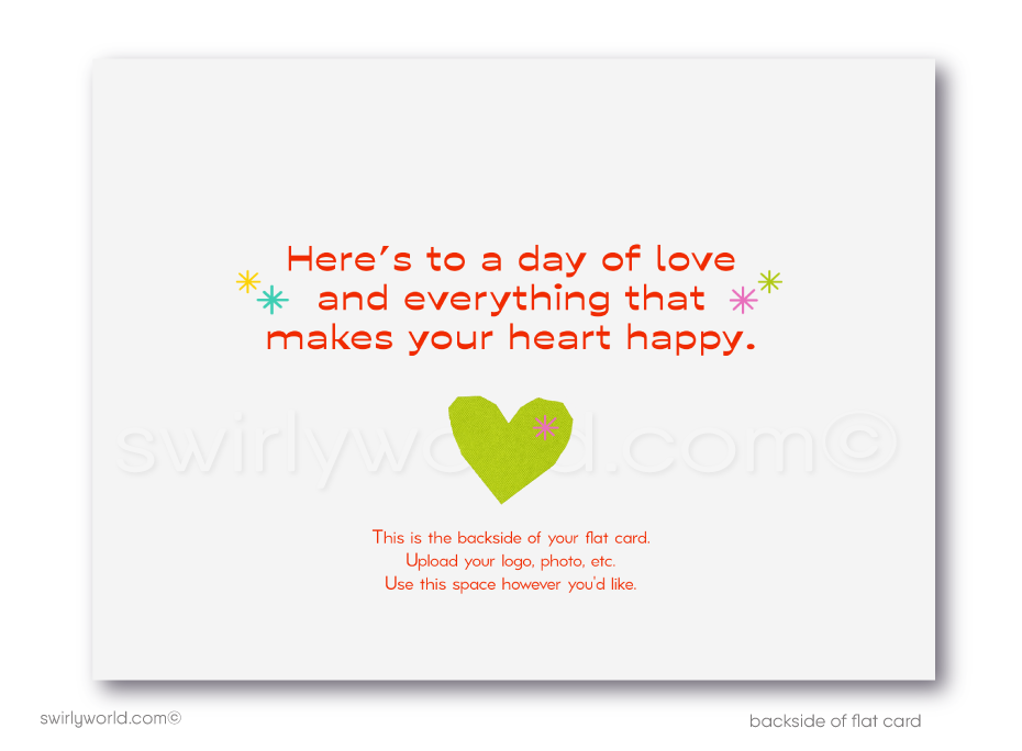 Retro 1960s MCM Mod Valentine’s Card - Mid-Century Modern Heart & Starburst Design