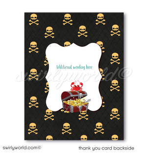 Set sail for adventure with our Princess Pirate-Themed Birthday Party Invitation Set! 🏴‍☠️🎂 Customizable girl pirate designs with various hair, eye, and skin tones. Includes invitations, thank you cards, and envelopes. Perfect for a fun-filled treasure-seeking birthday celebration!