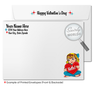 Vintage Valentine Cards – Retro 1950s Valentine Greeting Cards With Envelope