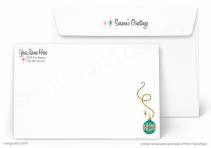 1960s Vintage Christmas Card – Retro Atomic Christmas Tree | Mid Century Holiday Cards