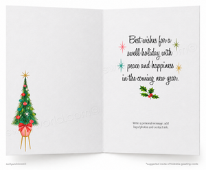 1960s Vintage Christmas Card – Retro Atomic Christmas Tree | Mid Century Holiday Cards