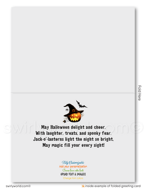 Cool Scary Haunted House Company Business Printed Happy Halloween Greeting Cards