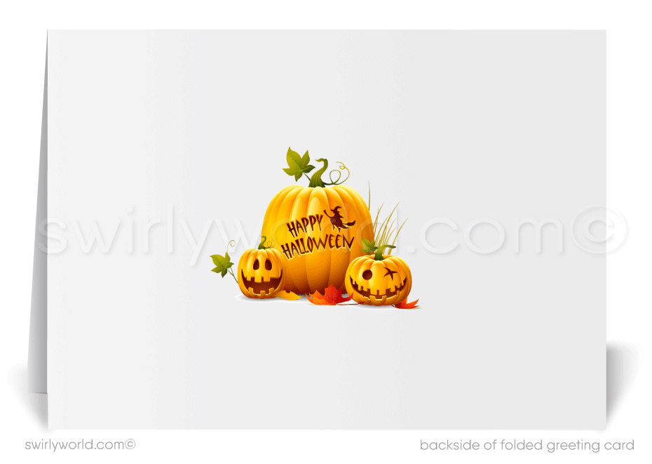 Cool Scary Haunted House Company Business Printed Happy Halloween Greeting Cards