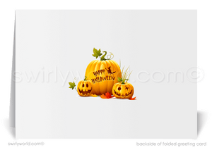 Cool Scary Haunted House Company Business Printed Happy Halloween Greeting Cards
