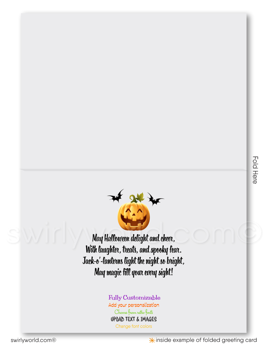 Corporate Company Business Professional Printed "Happy Halloween Greeting Cards
