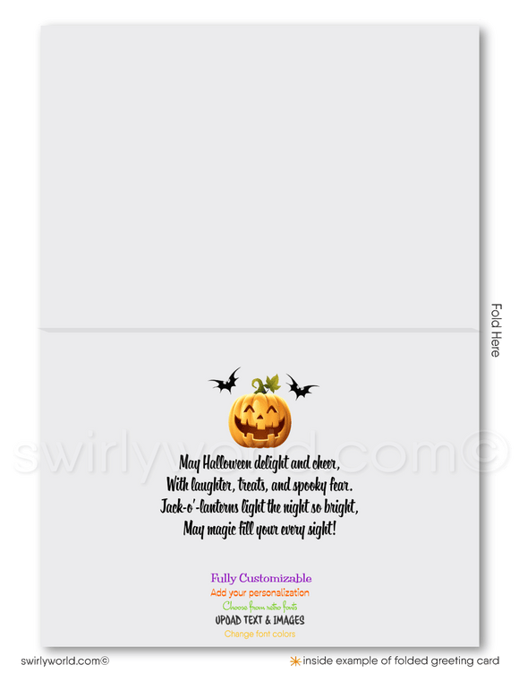 Corporate Company Business Professional Printed "Happy Halloween Greeting Cards