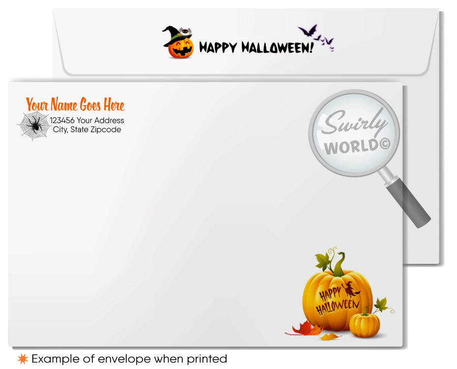 Corporate Company Business Professional Printed "Happy Halloween Greeting Cards