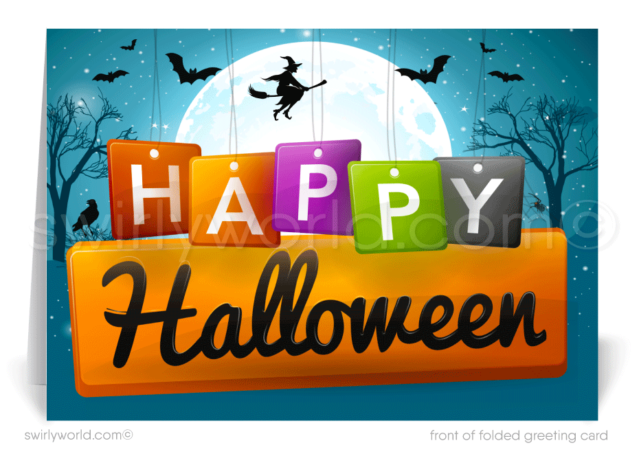 Corporate Company Business Professional Printed "Happy Halloween Greeting Cards