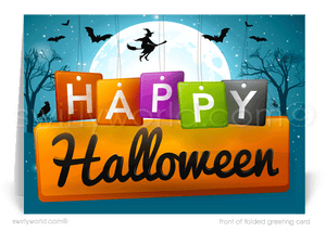 Corporate Company Business Professional Printed "Happy Halloween Greeting Cards