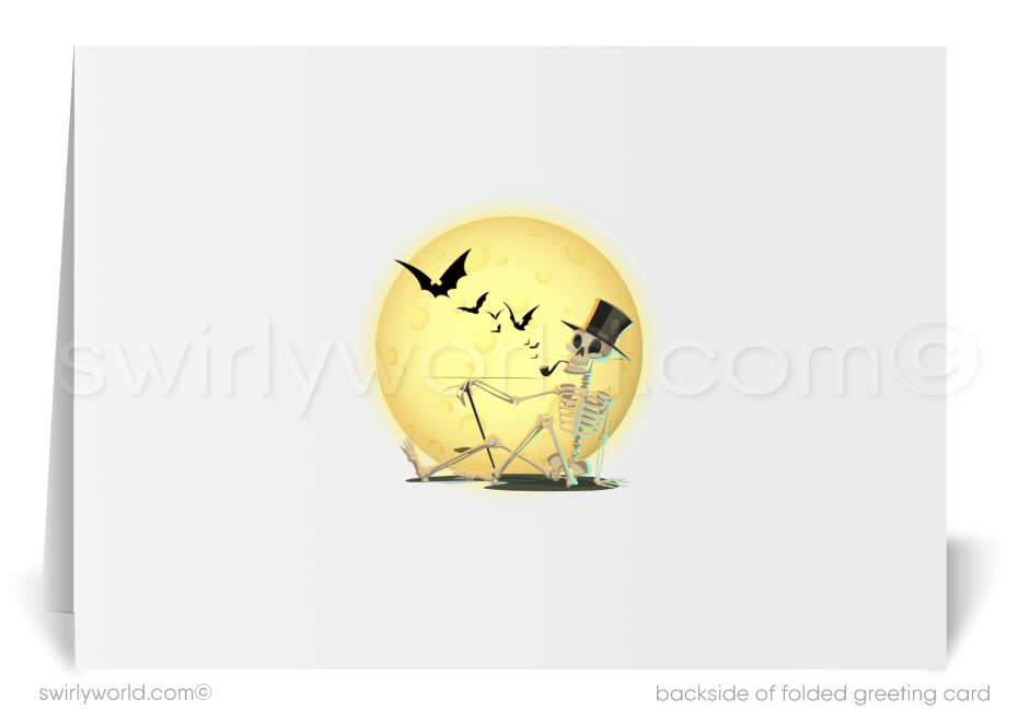 Hauntingly Enchanting Digital Halloween Greeting Card - Midnight Mansion Design