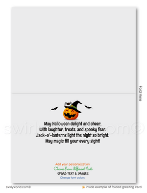 Trick or Treat Haunted House Business Customer Client Printed Halloween Greeting Cards