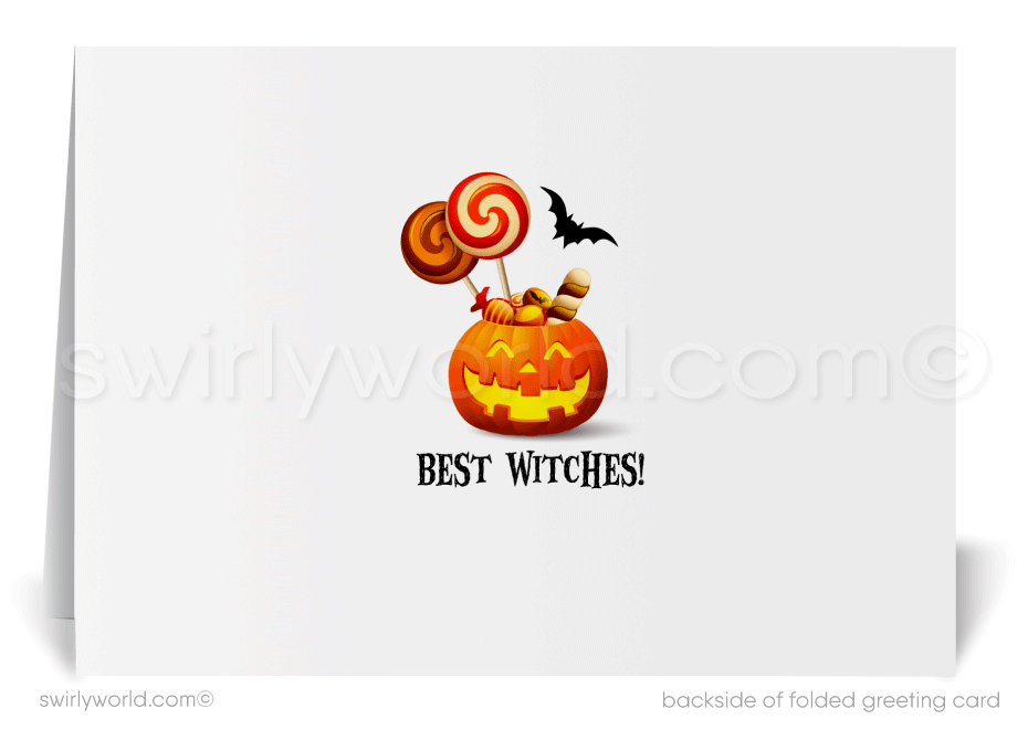 Trick or Treat Haunted House Business Customer Client Printed Halloween Greeting Cards
