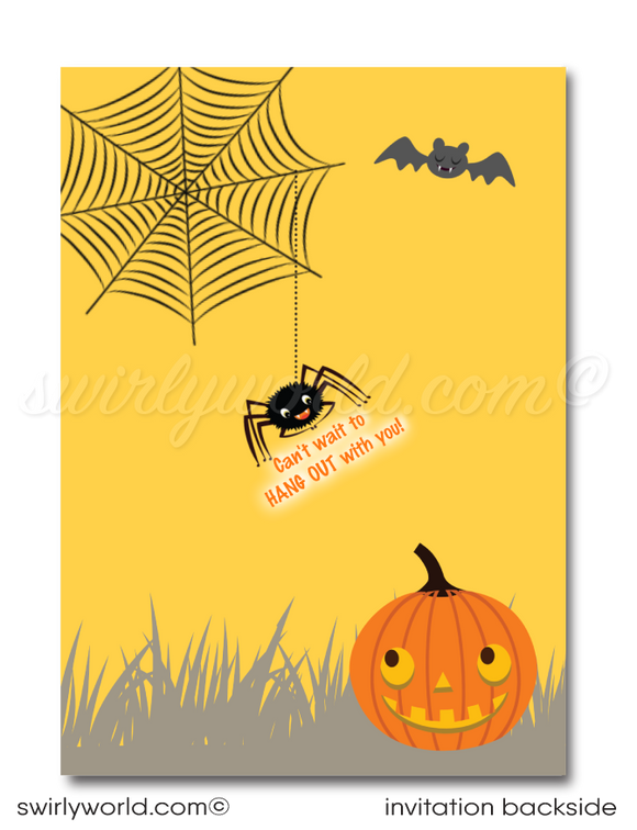 Child-Friendly Cute Kid Halloween Costume Birthday Party Printed Invitations and Envelopes