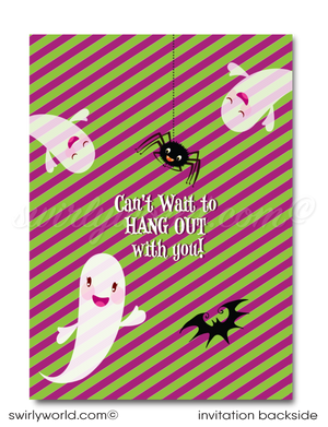 Child-Friendly Cute Little Witch Kid Halloween Birthday Invitation Digital Printable Download