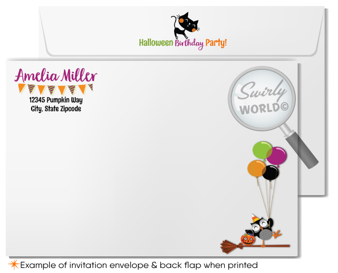 Child-Friendly Cute Little Witch Kid Halloween Birthday Invitation Digital Printable Download