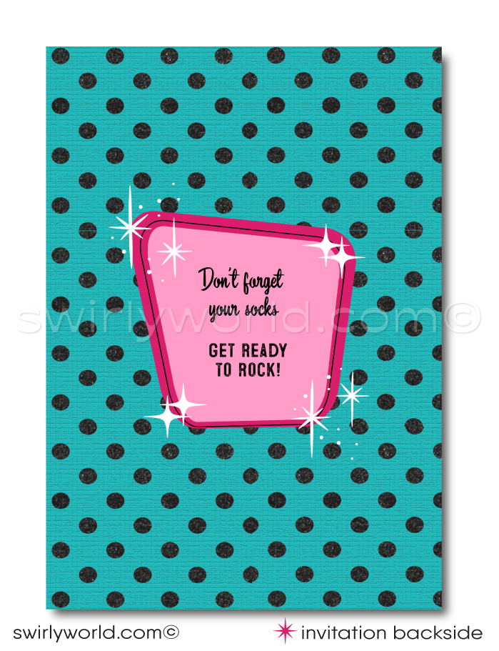 Step into the spotlight with our Rock and Bowl Karaoke Birthday Party Invitation Set! Perfect for tween girls who love bowling and rock 'n' roll. Vibrant hot pink, teal, silver, and black designs with zebra print, retro mic, guitar, and bowling motifs. Editable text, instant download. Matching thank you cards included!