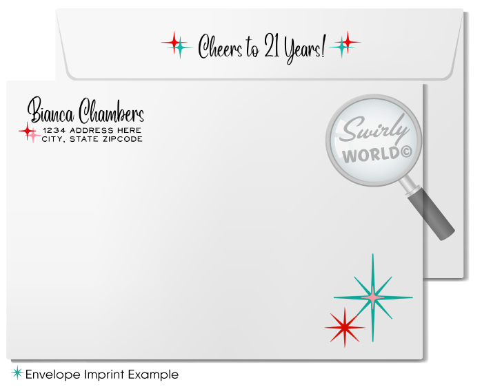 Retro Rockabilly Mid-Century 1950s Pinup Girl 21st Birthday Party Invitation Digital Download