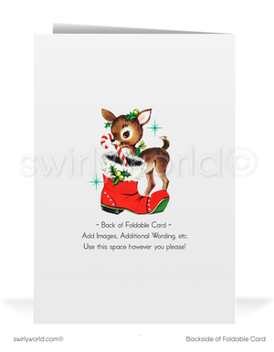 1950s Vintage Mid-Century Modern Kitsch Santa Claus Christmas Holiday Cards