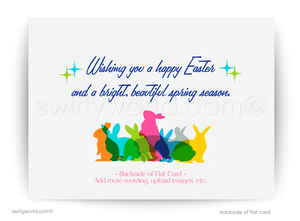 Retro Easter Greeting Card – Colorful Egg Collage, Bold Mid-Century Typography & Customizable Design