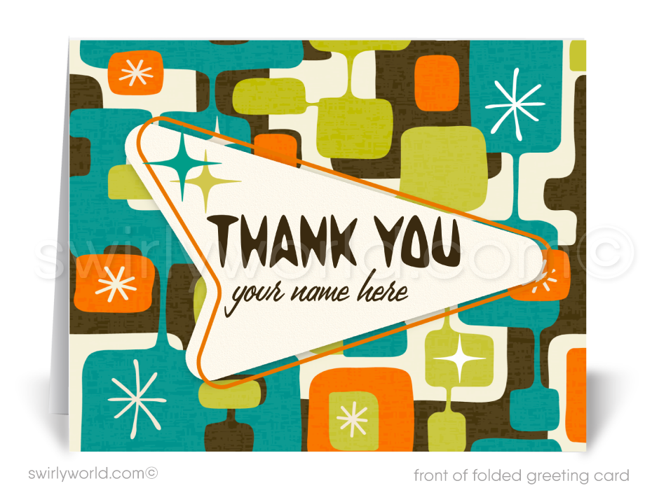 Retro Mod Thank You Cards