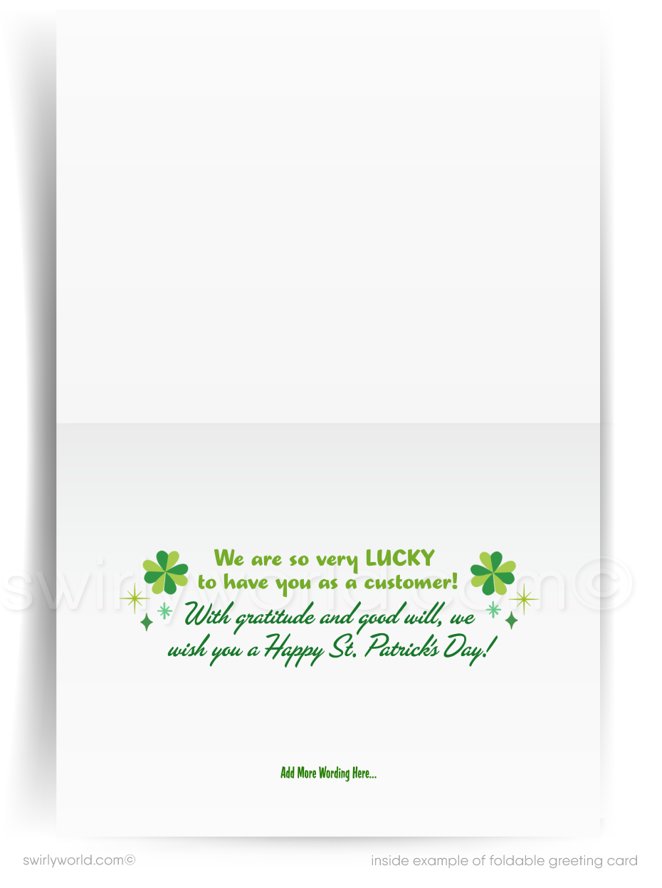 Mid-Century Modern St. Patrick’s Day Greeting Cards – Client Appreciation & Business Connections