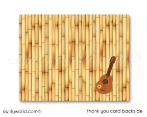 Retro 1960s Mid-Century Modern Hawaiian Tiki Luau Party Birthday Printed Invites