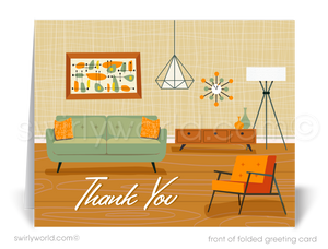 Mid-Century Modern Realtor Notecards – Customizable Atomic Ranch Greeting Cards for Clients & Prospects