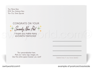 Mid-Century Modern Realtor Thank You Postcard - Digital Download, Customizable Retro Design for Clients & Prospects