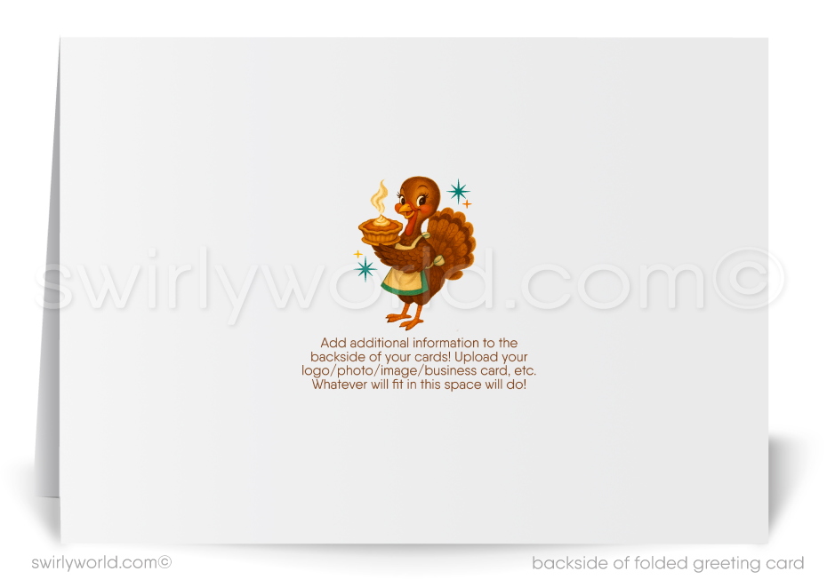 1930s-1940s Art Deco Vintage Thanksgiving Card with Wishbone and Thanksgiving Meal Scene