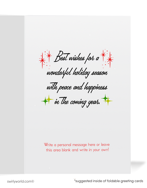 1950s Atomic Retro Mid Century Modern Deer Vintage MCM Holiday Cards