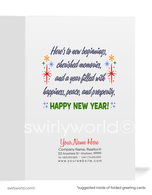2024 Atomic MCM Mid-Century Retro Mod Happy New Year Cards Card Digital File Download