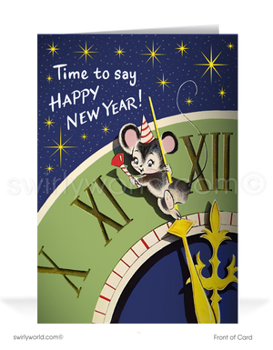 2024 Atomic MCM Mid-Century Retro Mod Happy New Year Cards Card Digital File Download