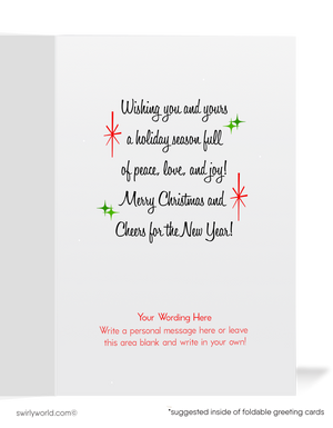Retro 1950s Christmas Card – Santa on Chimney with Customizable 'Tis the Season Design
