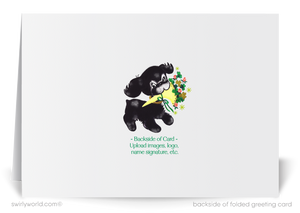 Vintage St. Patrick’s Day Card – Irish Boy & Girl with Shamrocks – 1940s-50s Mid-Century Design