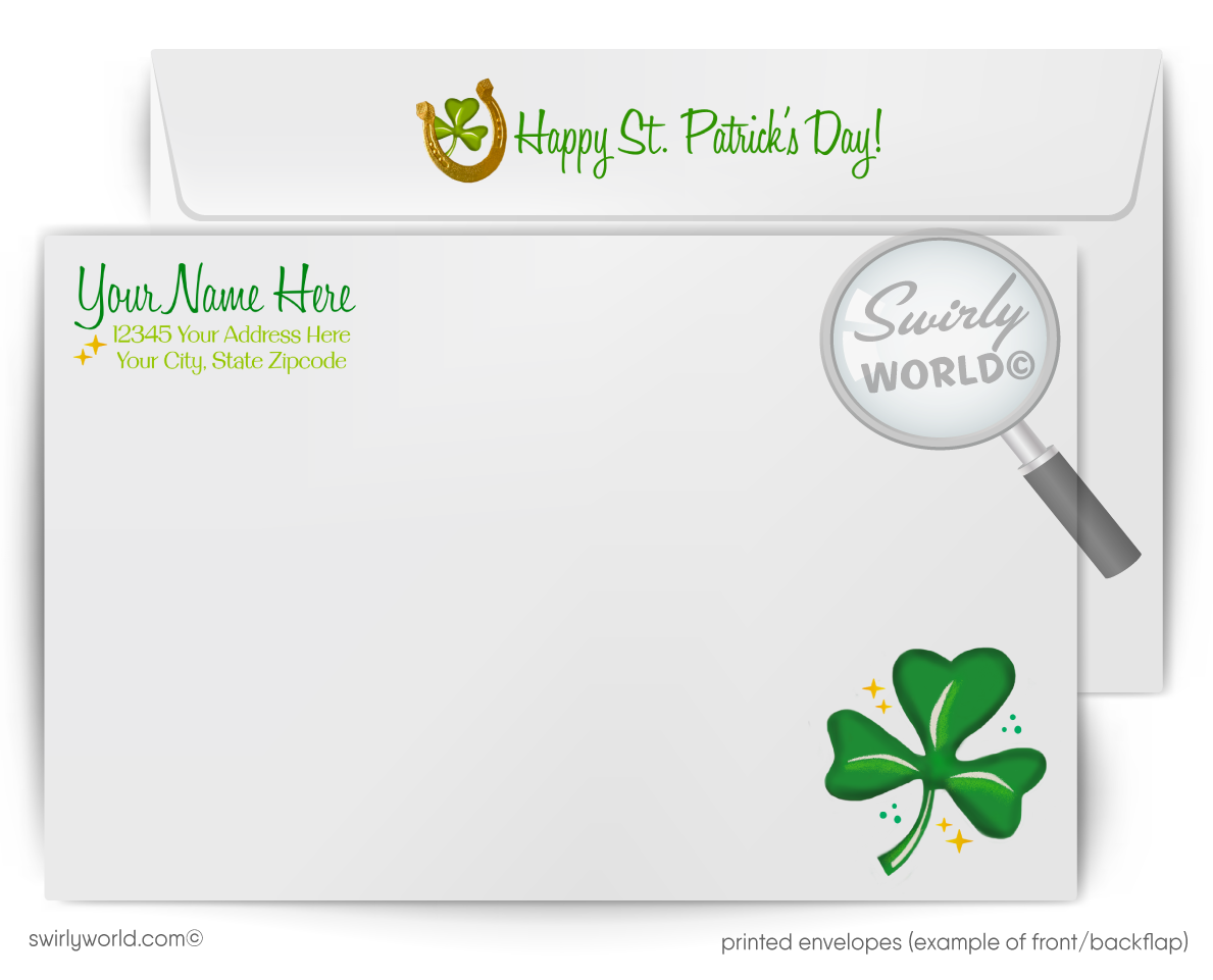 Vintage St. Patrick’s Day Greeting Card – Retro Red-Haired Lass with Shamrock & Plaid Design