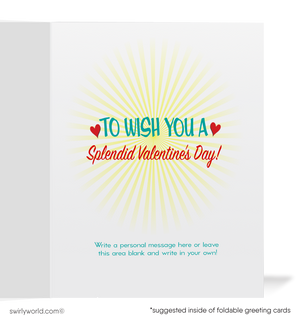 Kitschy Boy and Girl Retro Valentine’s Card - 1940s-1950s Vintage-Inspired Garden Design