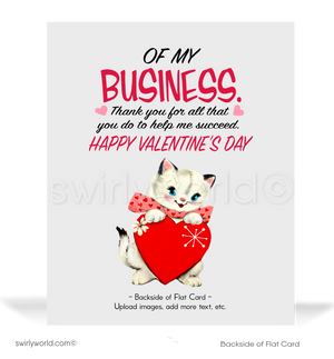 Vintage Kitschy Kitten Vintage Valentine’s Card - 1950s Retro Starburst Design