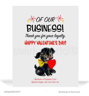 Charming 1940s-1950s Vintage-Inspired Valentine's Day Cards: Cute Puppy Dog with Hearts